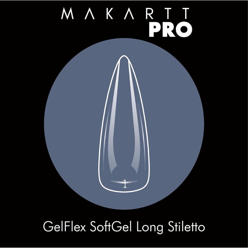 MakarttPro رؤوس جل ناعمة احترافية من ماكارت برو جليفليكس (500 قطعة) للفنيين والفنانين وهواة التجميل - تصميم شفاف طويل على شكل خنجر، خفيف الوزن ومتين - Image 3